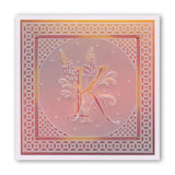 Floral Alphabet - Letter K A6 Square Groovi Plate