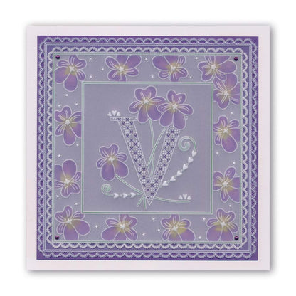 Floral Alphabet - Letter V A6 Square Groovi Plate