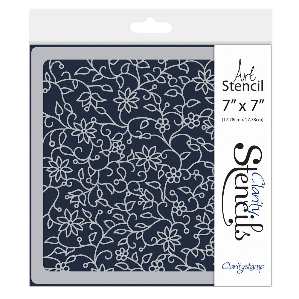 Floral Flourish 7" x 7" Stencil