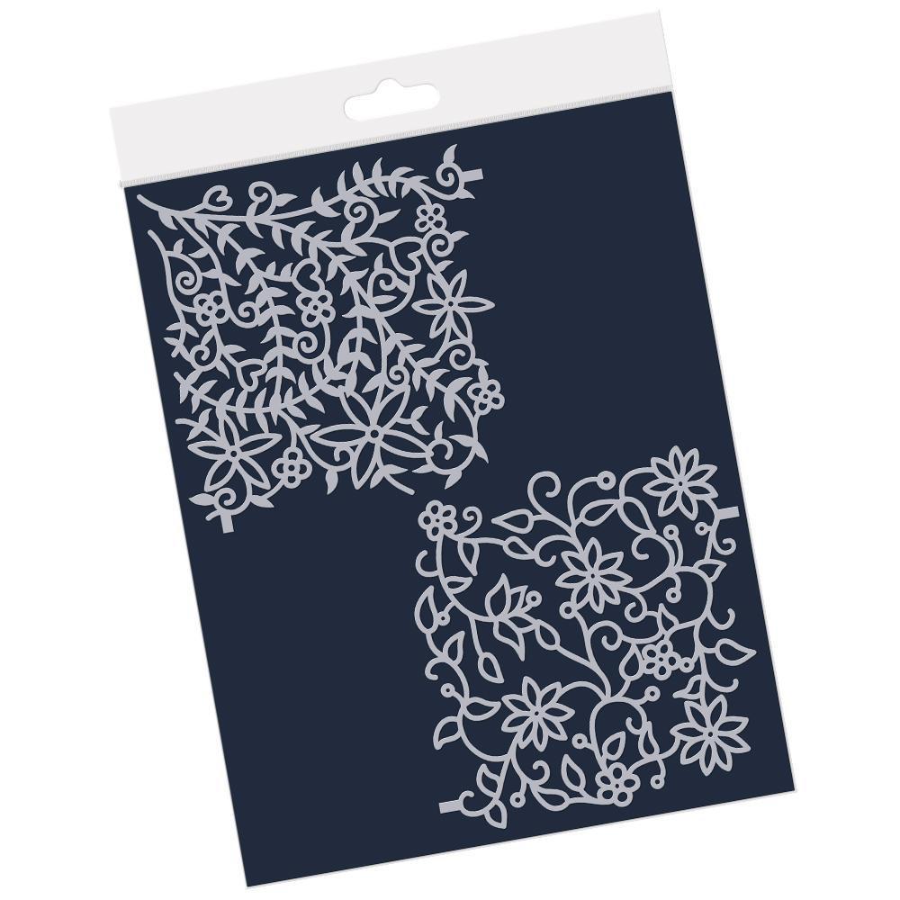 Floral Flourish & Forest Frameless 4 x 4 Inch Petite Stencil Set