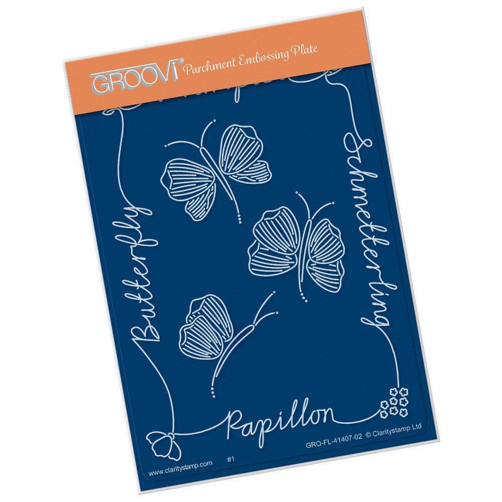 Floral Flutterby A6 Groovi Plate