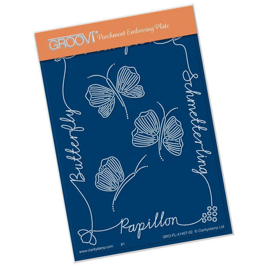 Floral Flutterby A6 Groovi Plate