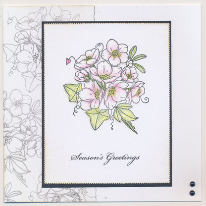 Linda's Christmas Rose A6 Stamp & Mask Set