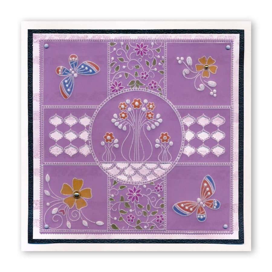 Floral Flourish Background A5 Square Groovi Plate