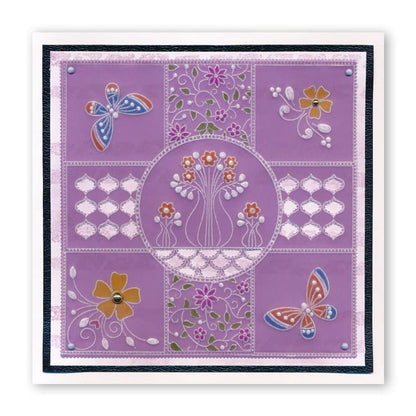 Floral Backgrounds A5 Square Groovi Plate Duo