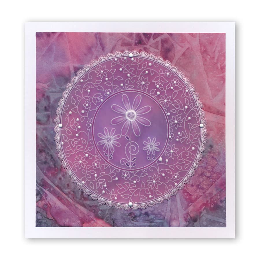 Floral Flourish Background A5 Square Groovi Plate