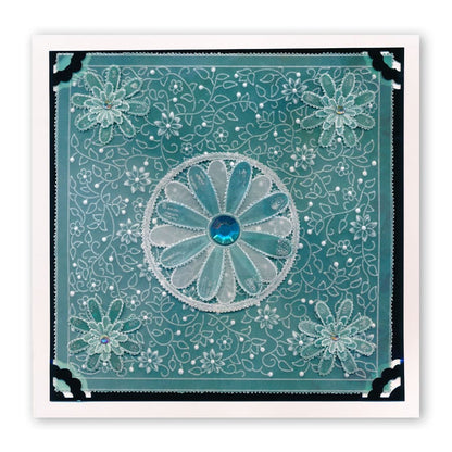 Floral Flourish Background A5 Square Groovi Plate