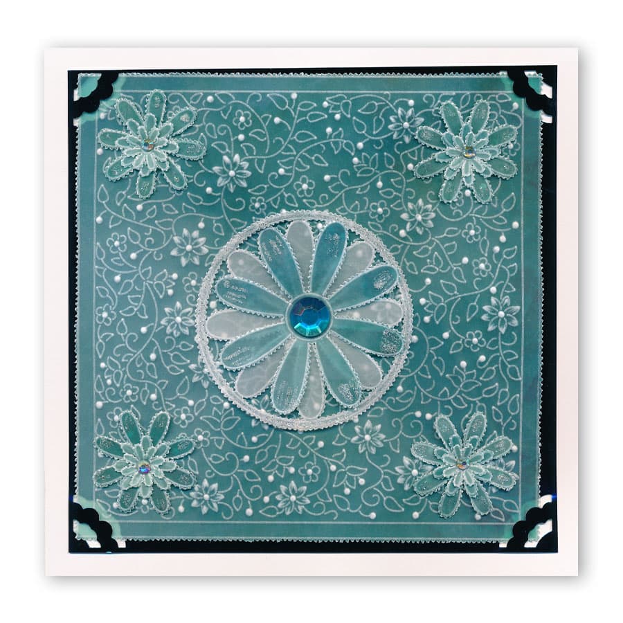 Floral Backgrounds A5 Square Groovi Plate Duo