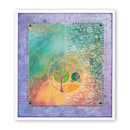 Floral Flourish Background A5 Square Groovi Plate