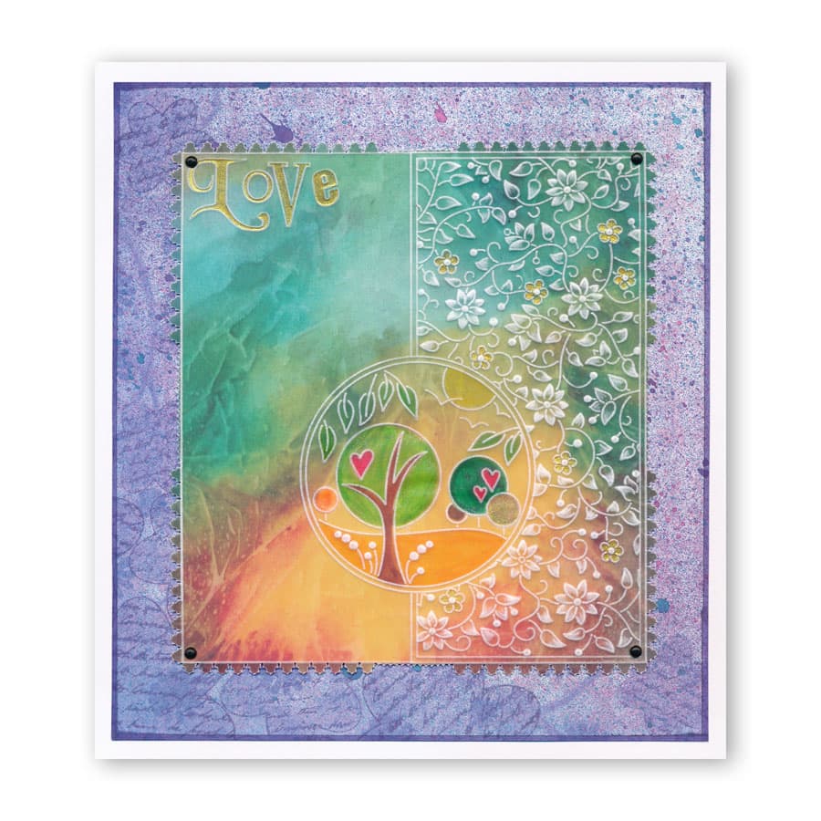 Floral Backgrounds A5 Square Groovi Plate Duo