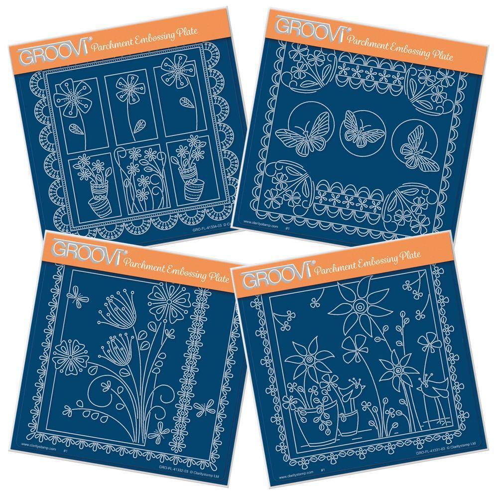Tina's Floral Delights A5 Square Groovi Plate Collection