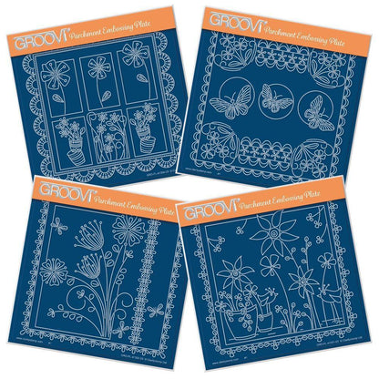 Tina's Floral Delights A5 Square Groovi Plate Collection
