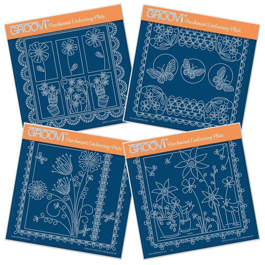 Tina's Floral Delights A5 Square Groovi Plate Collection