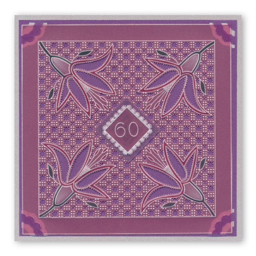 Floral Squares - Fuchsia Groovi Border Plate