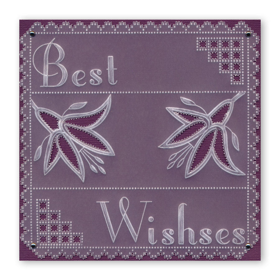 Floral Squares - Fuchsia Groovi Border Plate