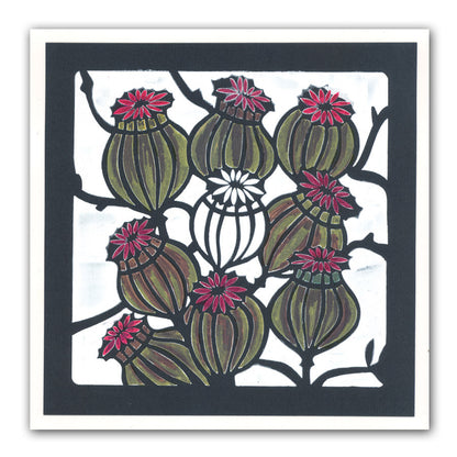 Flower Heads 7" x 7" Stencil Collection