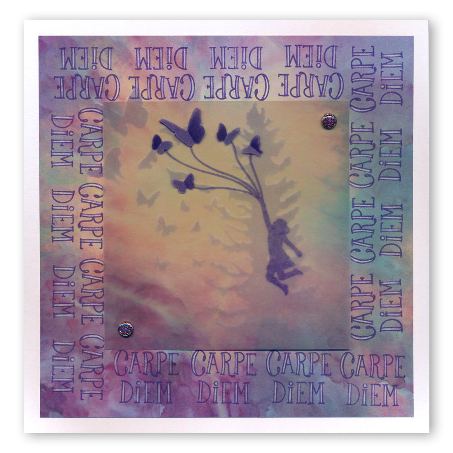 Flutterby Carpe Diem A5 Square Stamp Set