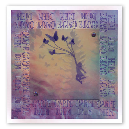 Flutterby Carpe Diem A5 Square Stamp Set