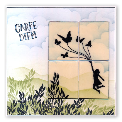 Flutterby Carpe Diem A5 Square Stamp Set