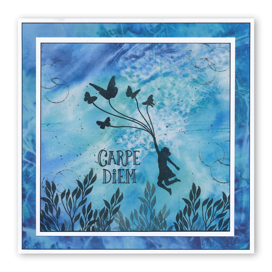 Flutterby Carpe Diem A5 Square Stamp Set