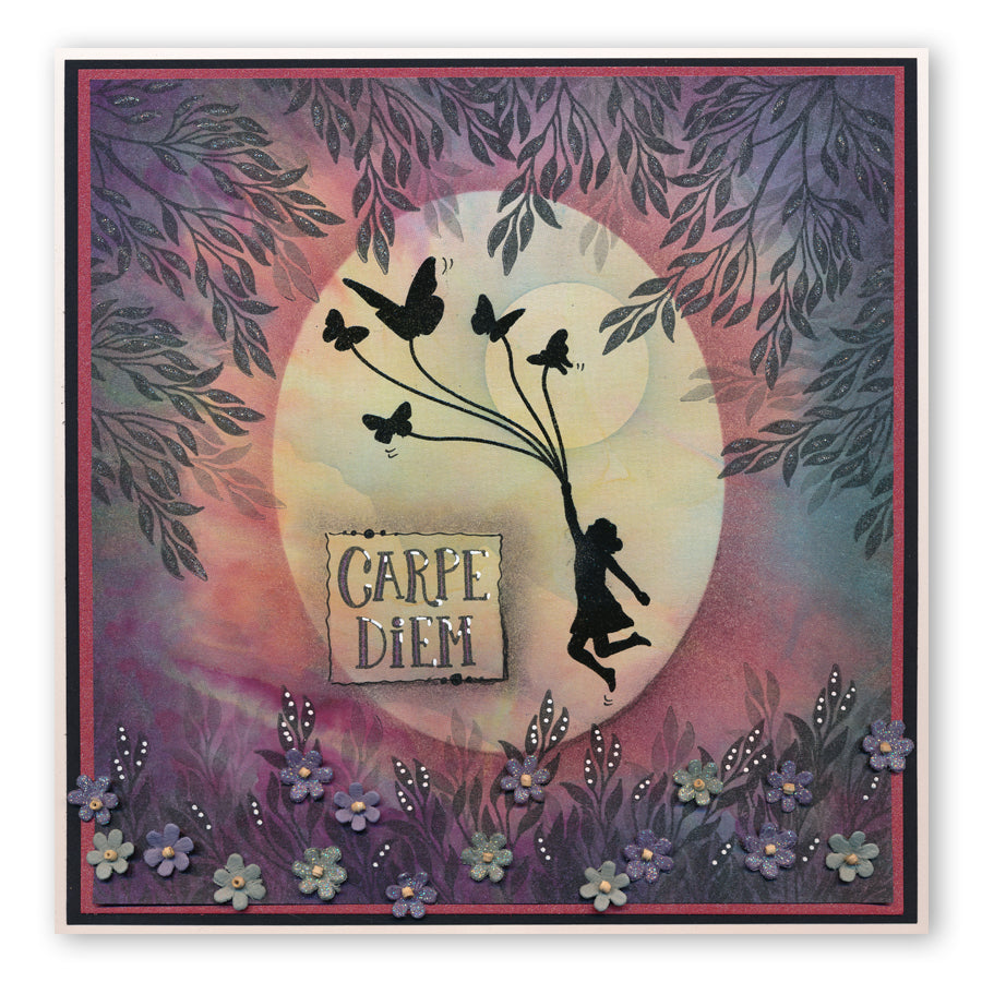 Flutterby Carpe Diem A5 Square Stamp Set
