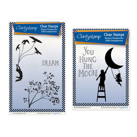 Fly Away & You Hung the Moon A6 Stamp Duo