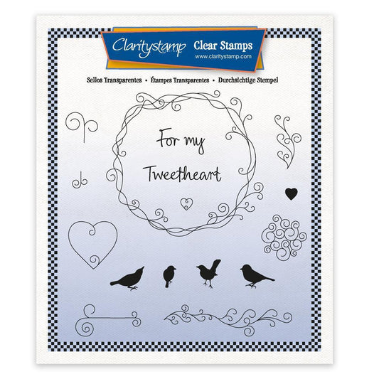CLEARANCE For My Tweetheart A5 Square Stamp Set