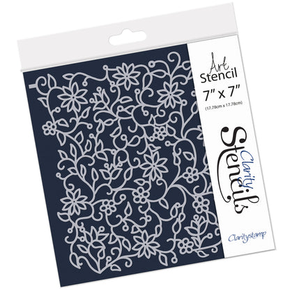 Floral Flourish 7" x 7" Frameless Stencil