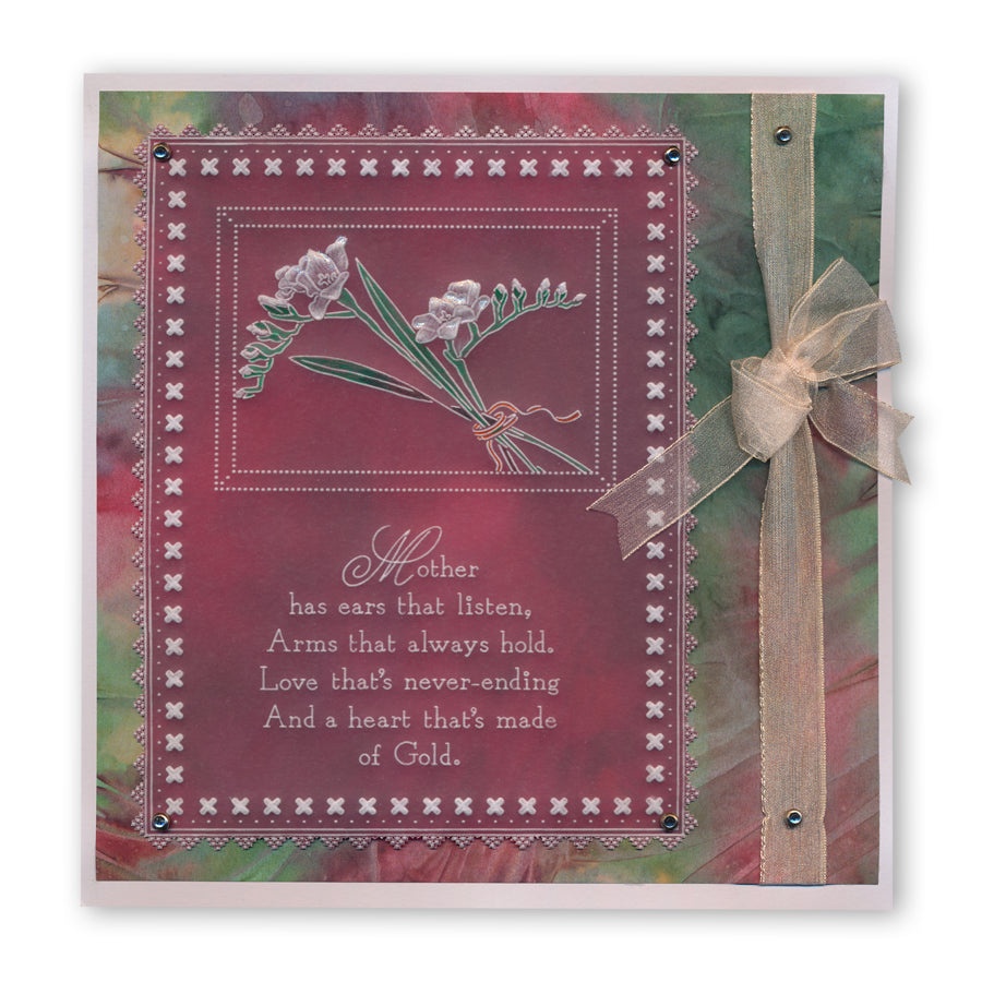 Freesias & Mother Verse A5 Square Groovi Plate