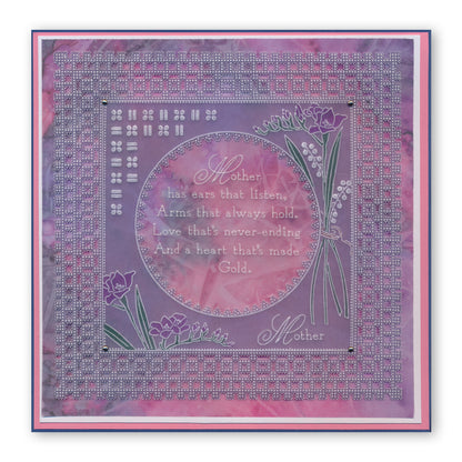 Freesias & Mother Verse A5 Square Groovi Plate