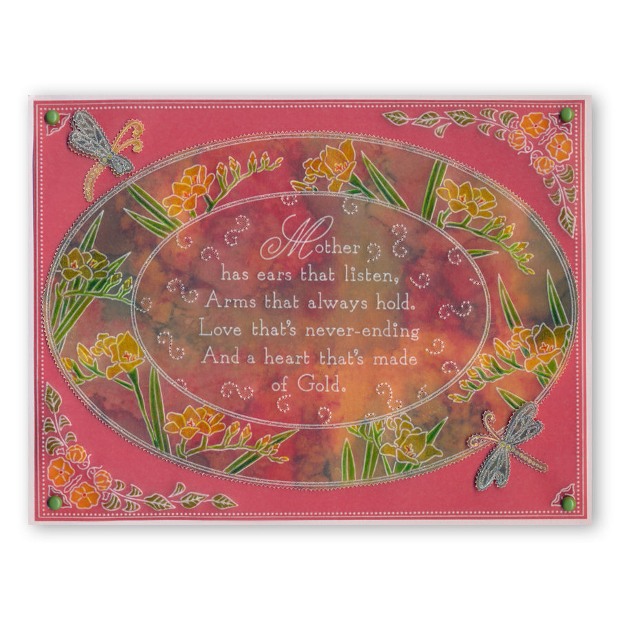 Freesias & Mother Verse A5 Square Groovi Plate