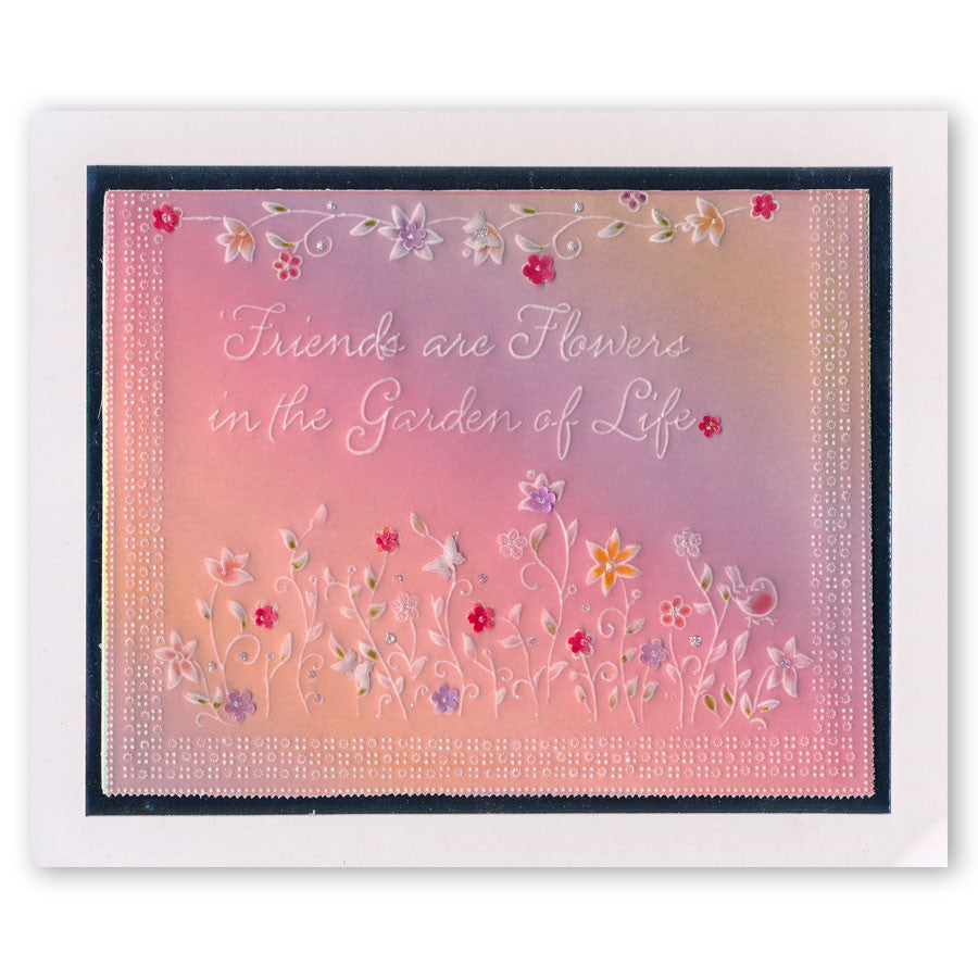 Friends Are Like Flowers A5 Square Groovi Plate