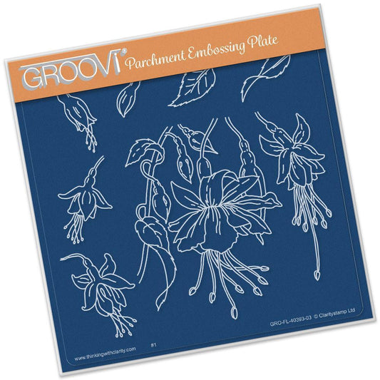 Jayne's Fuchsias A5 Square Groovi Plate