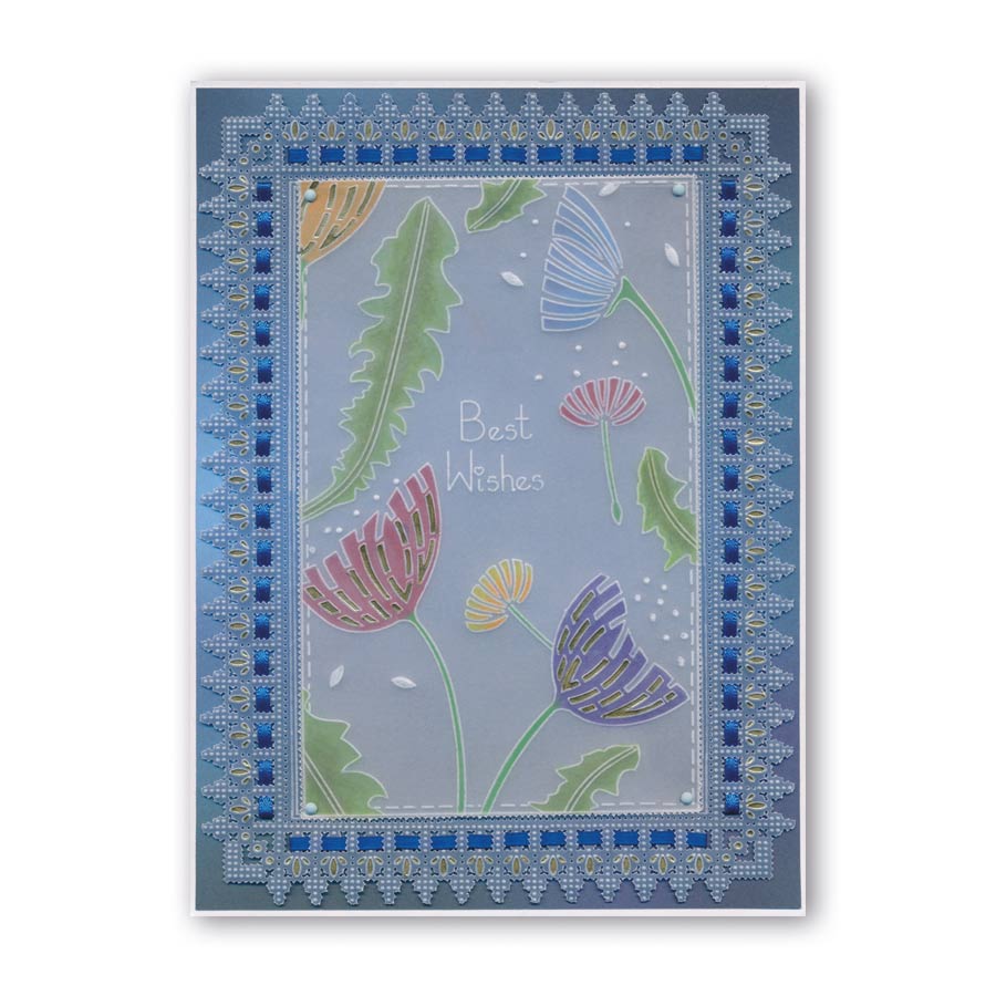 Abstract Dandelions & Leaves A6 Groovi Plate