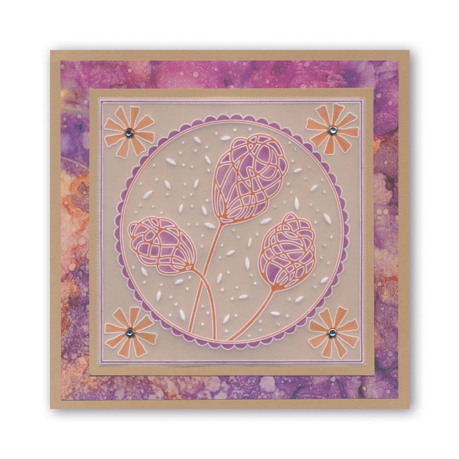 Abstract Dandelions & Seed Heads A6 Groovi Plate