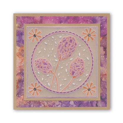 Abstract Dandelions & Seed Heads A6 Groovi Plate