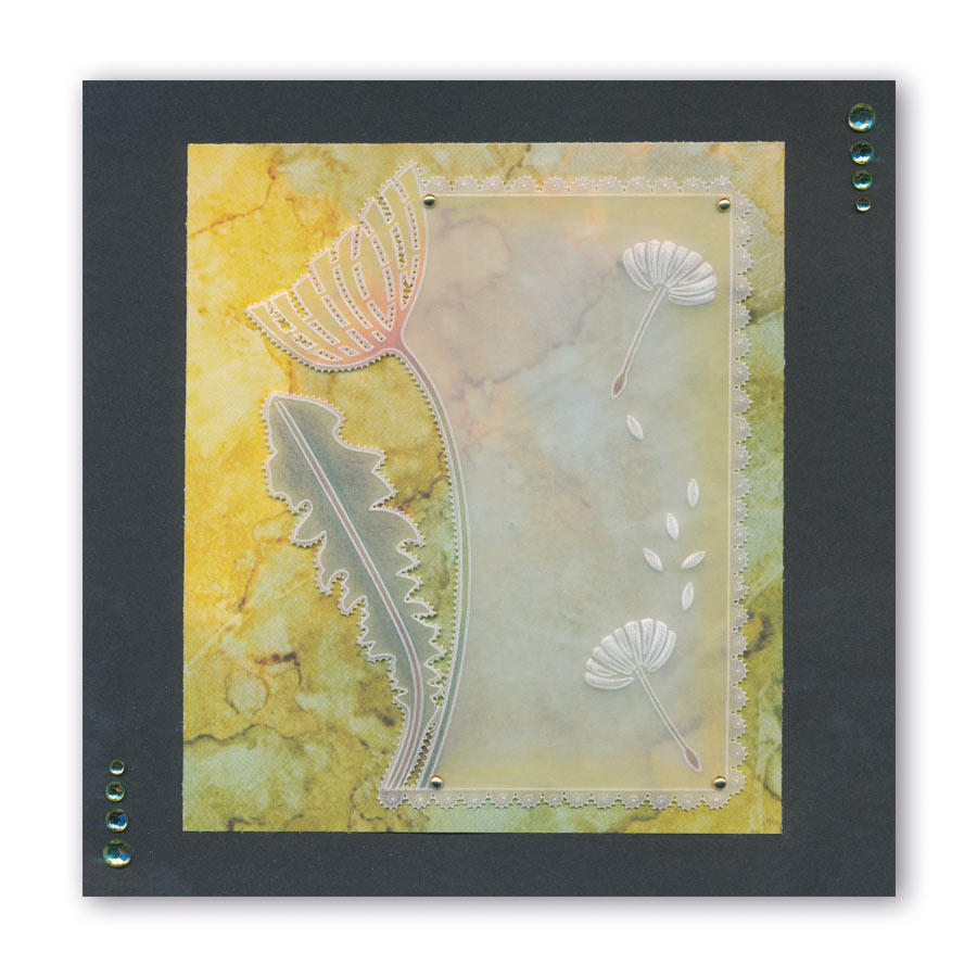 Abstract Dandelions & Leaves A6 Groovi Plate