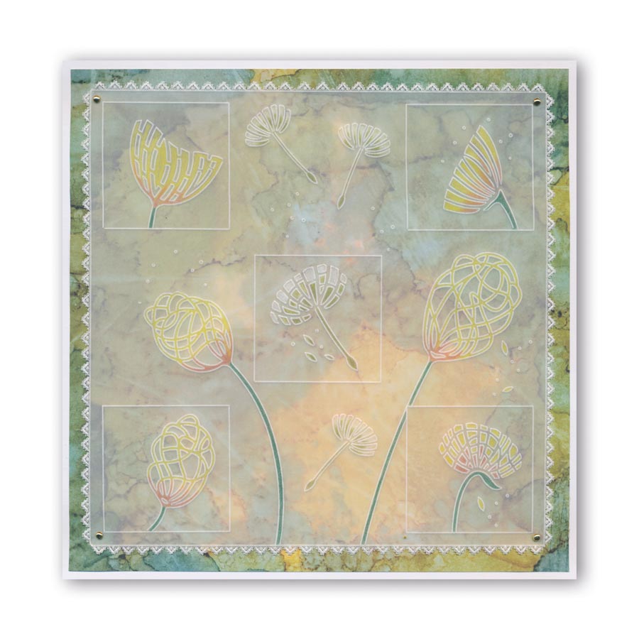 Abstract Dandelions A6 Groovi Plate Set