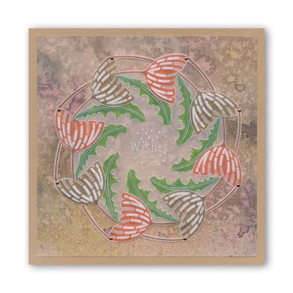 Abstract Dandelions & Leaves A6 Groovi Plate