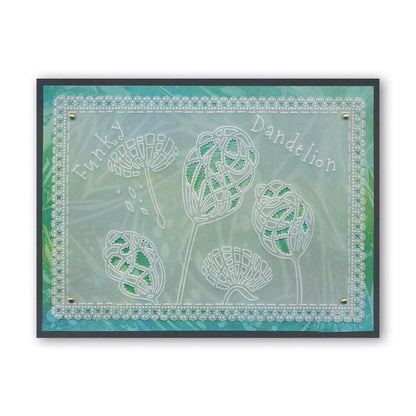 Abstract Dandelions & Seed Heads A6 Groovi Plate