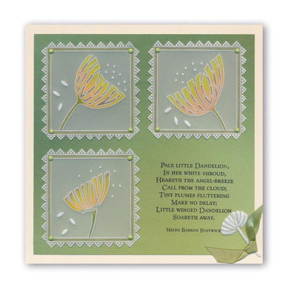 Abstract Dandelions & Leaves A6 Groovi Plate