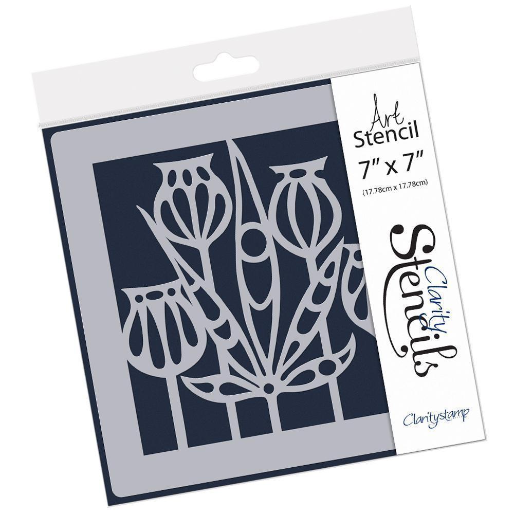 Funky Foliage 7" x 7" Stencil