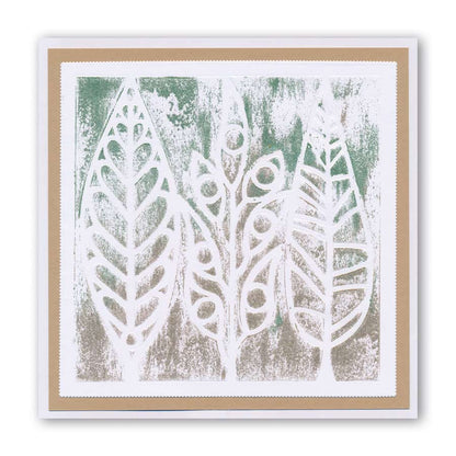 Funky Leaves 7" x 7" Stencil