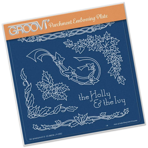 Jayne's Holly & Ivy Name A5 Square Groovi Plate