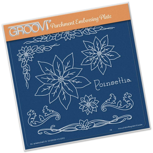 Jayne's Poinsettia Name A5 Square Groovi Plate