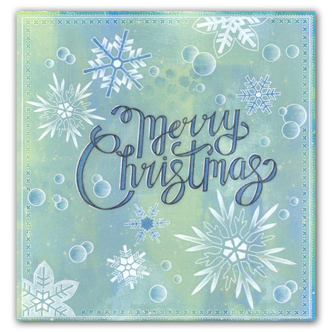Snowflakes & Christmas Words A5 Square Groovi Plate Set
