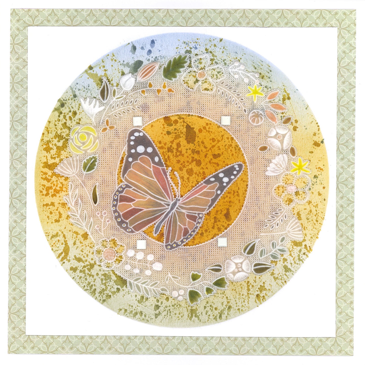 Butterfly Wreath A5 Square Groovi Plate