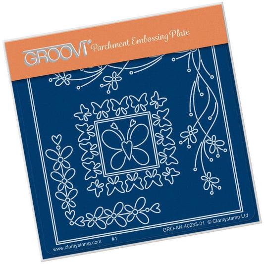 Tina's Butterfly Corners A6 Square Groovi Baby Plate