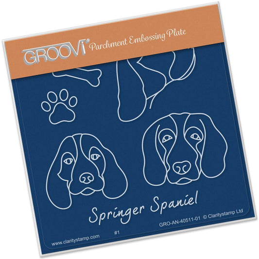 CLEARANCE Springer Spaniels A6 Square Groovi Baby Plate