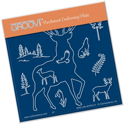 Stag Outline A6 Square Groovi Baby Plate